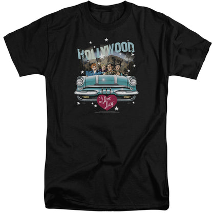 I Love Lucy Hollywood Road Trip Mens Tall T Shirt Black