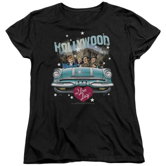 I Love Lucy Hollywood Road Trip Womens T Shirt Black