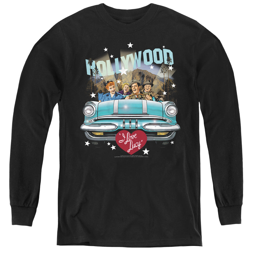 I Love Lucy Hollywood Road Trip Long Sleeve Kids Youth T Shirt Black