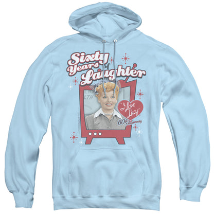 I Love Lucy 60 Years of Laughter Mens Hoodie Light Blue