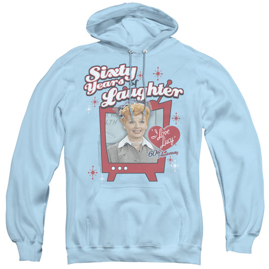 I Love Lucy 60 Years of Laughter Mens Hoodie Light Blue