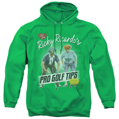I Love Lucy Pro Golf Tips Mens Hoodie Kelly Green