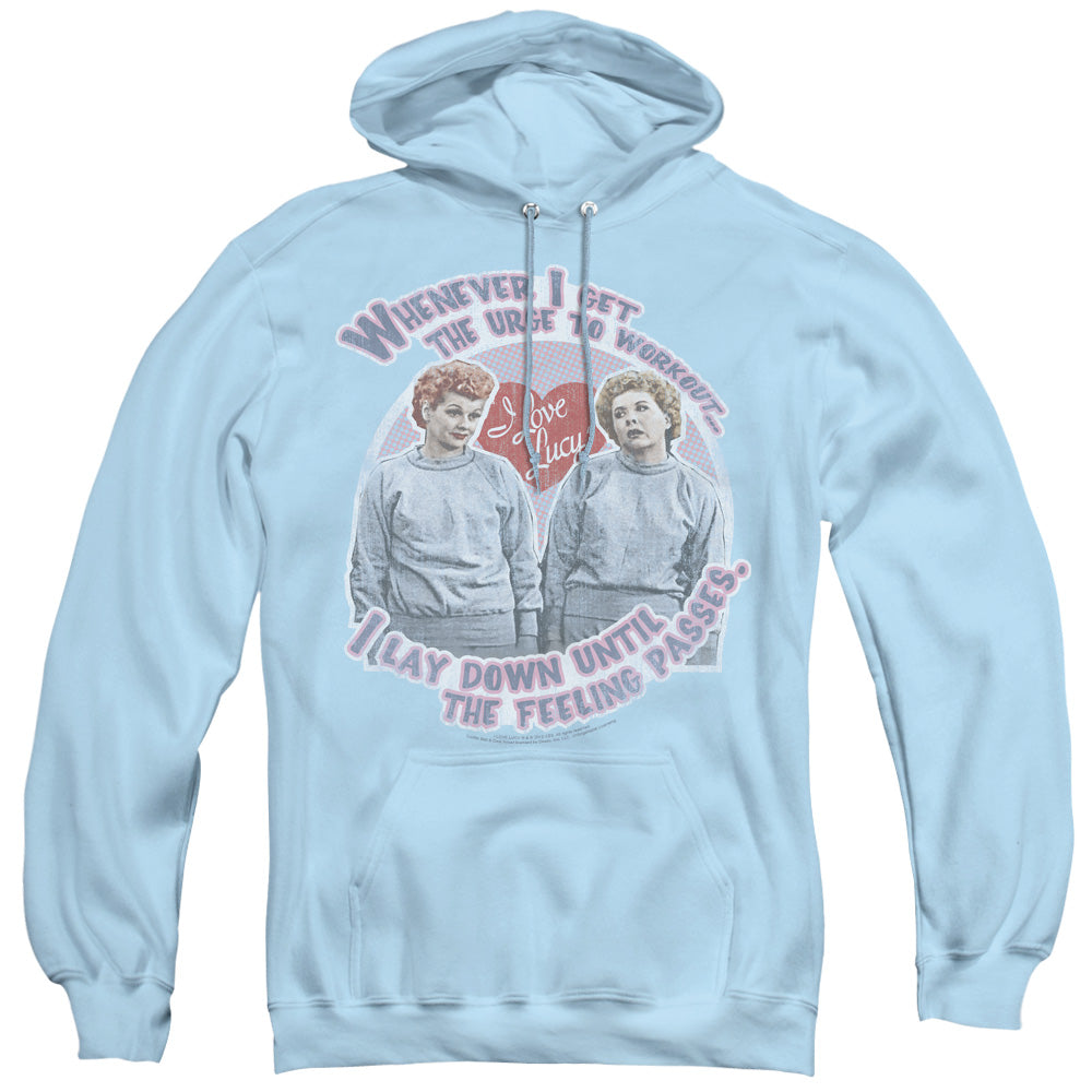 I Love Lucy Lucys Workout Mens Hoodie Light Blue