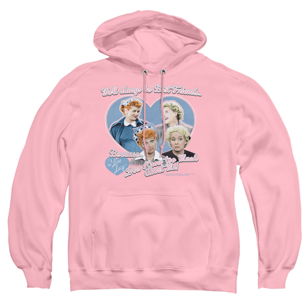 I Love Lucy Always Best Friends Mens Hoodie Pink Officially Licensed
