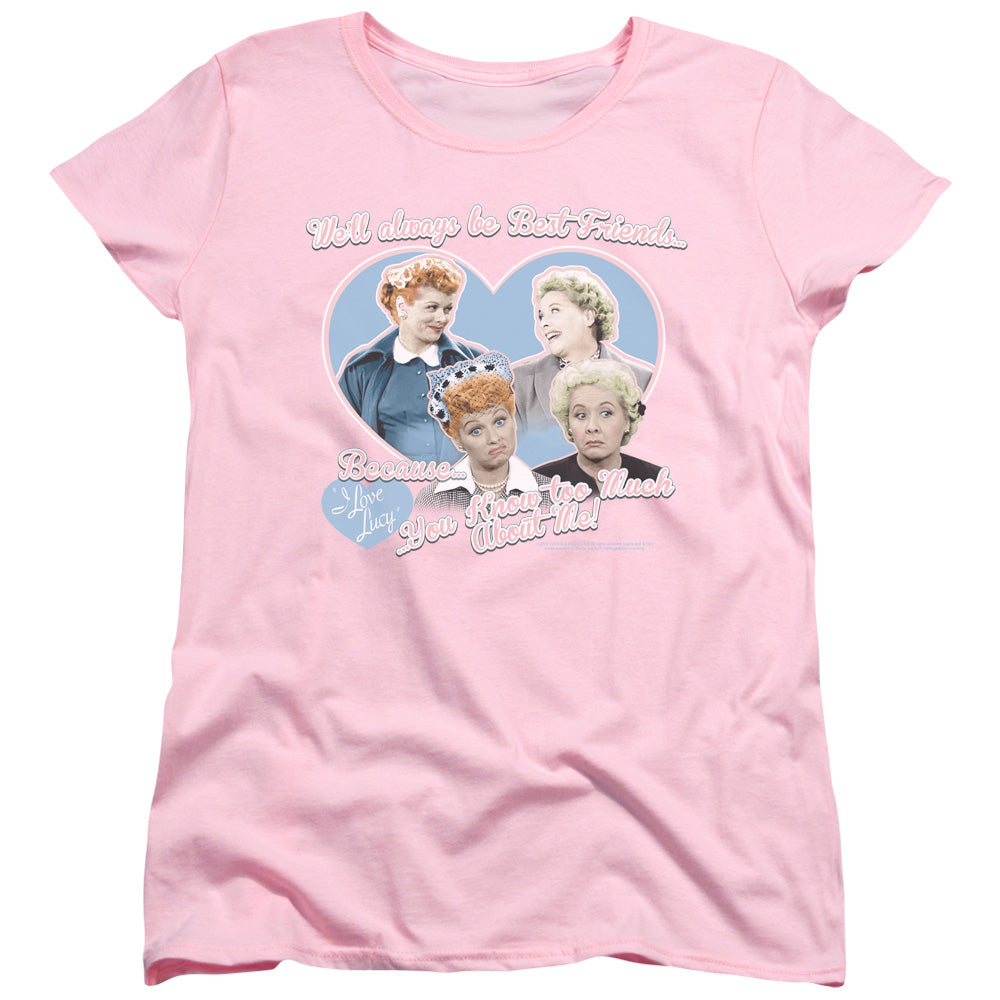 I Love Lucy Always Best Friends Womens T Shirt Pink
