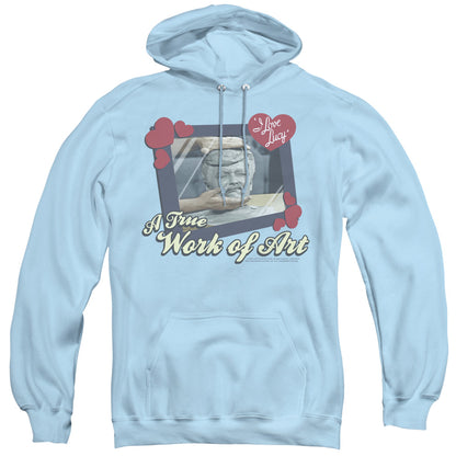 I Love Lucy Work of Art Mens Hoodie Light Blue