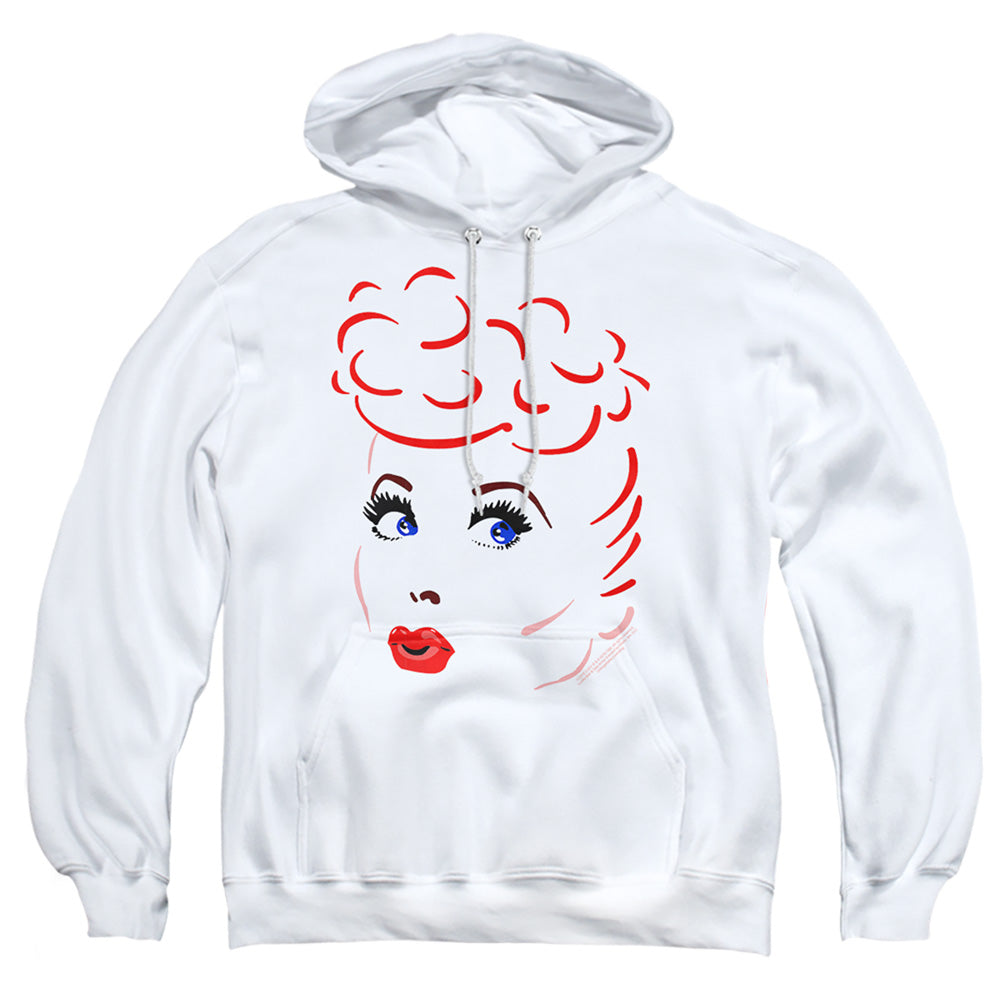 I Love Lucy Lines Face Mens Hoodie White Officially Licensed