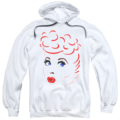 I Love Lucy Lines Face Mens Hoodie White