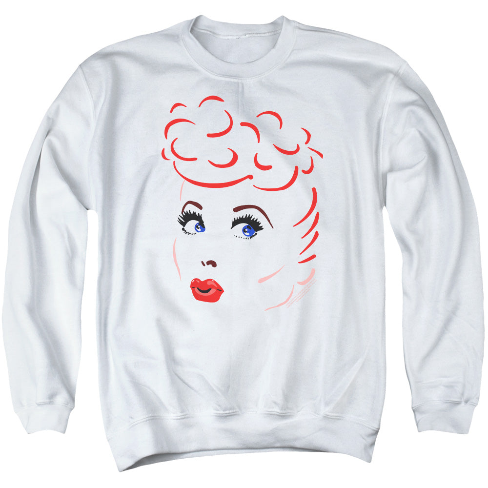 I Love Lucy Lines Face Mens Crewneck Sweatshirt White