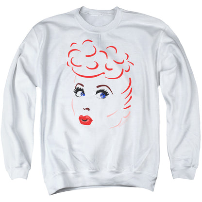 I Love Lucy Lines Face Mens Crewneck Sweatshirt White