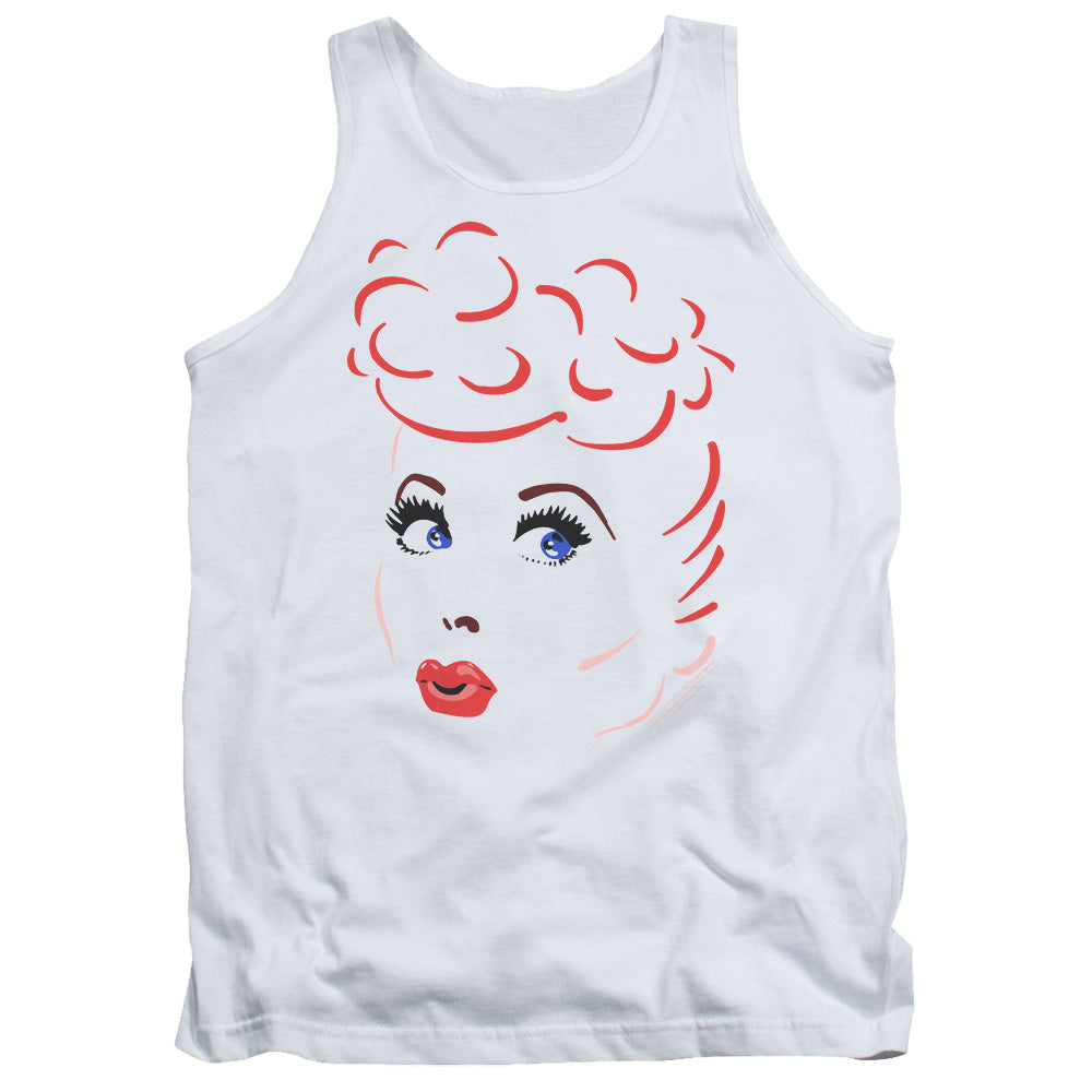 I Love Lucy Lines Face Mens Tank Top Shirt White