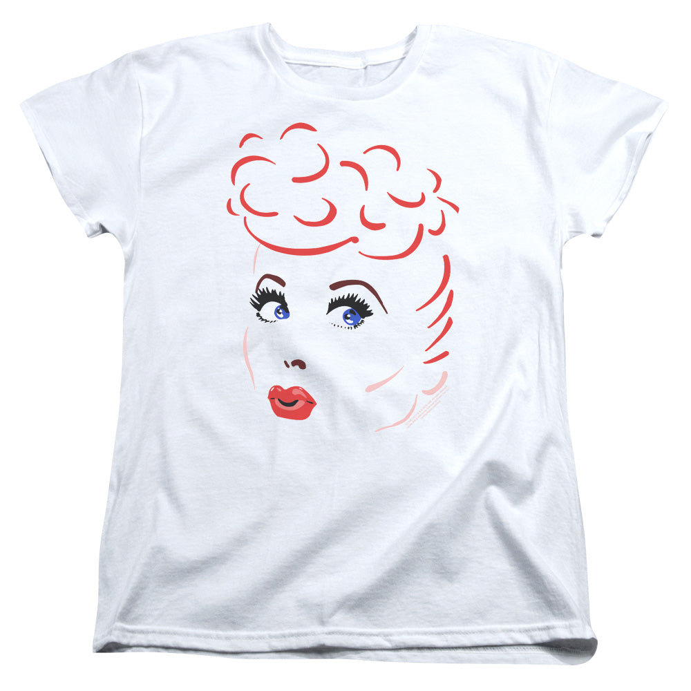 I Love Lucy Lines Face Womens T Shirt White