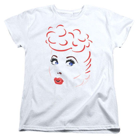 I Love Lucy Lines Face Womens T Shirt White