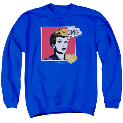 I Love Lucy I Love Worhol Omg Mens Crewneck Sweatshirt Royal Blue