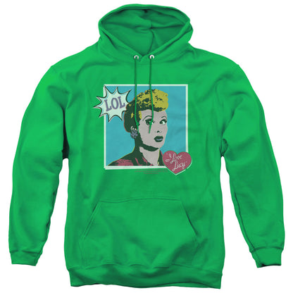 I Love Lucy I Love Worhol Lol Mens Hoodie Kelly Green