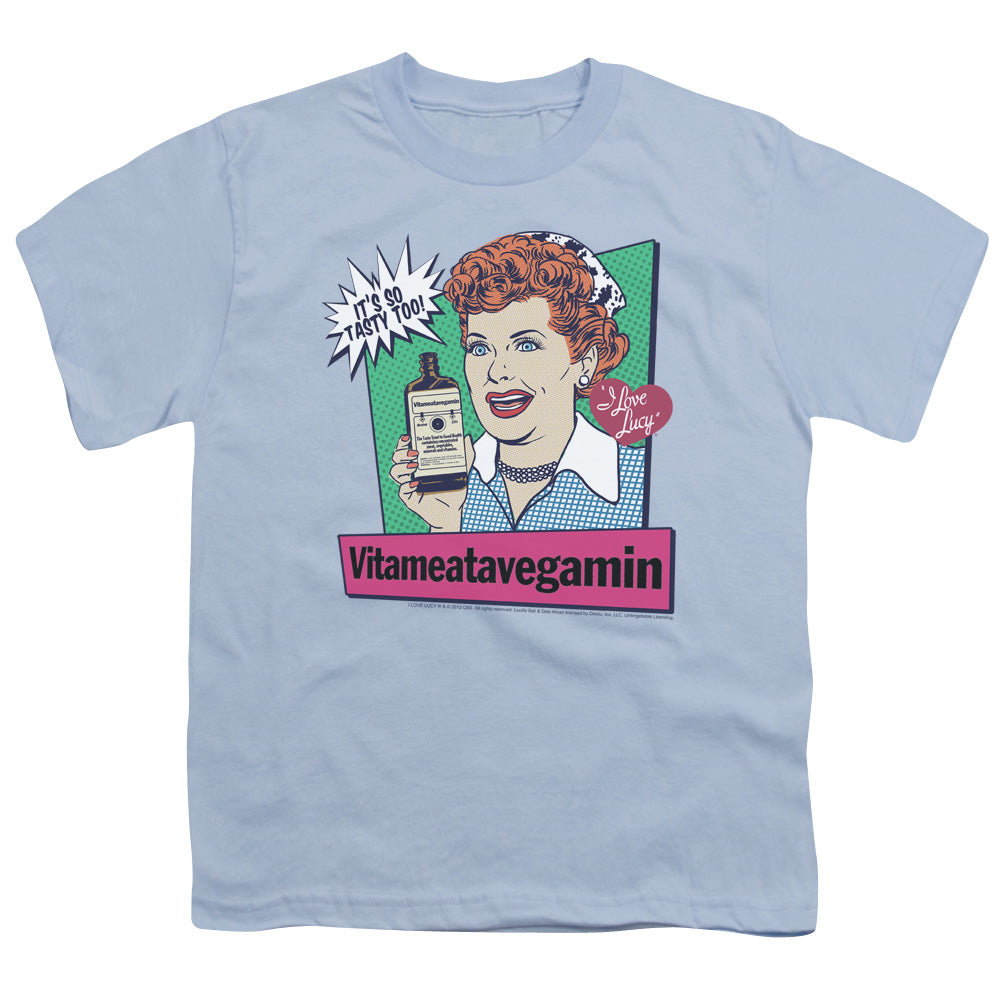 I Love Lucy Vita Comic Kids Youth T Shirt Light Blue
