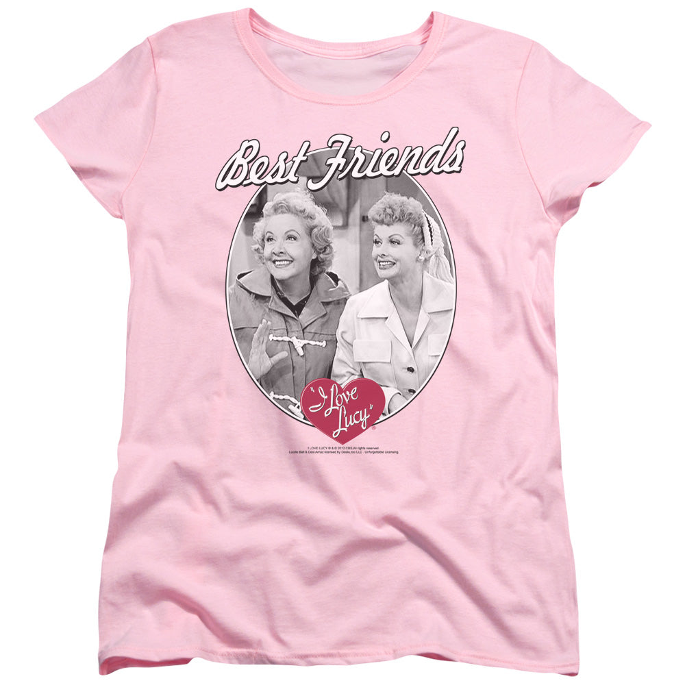 I Love Lucy Best Friends Womens T Shirt Pink