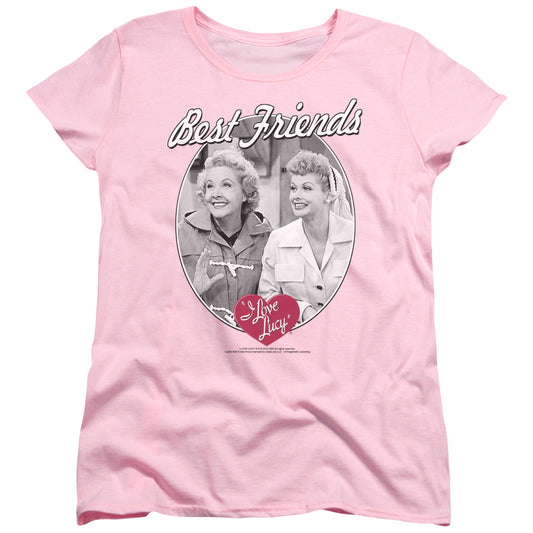 I Love Lucy Best Friends Womens T Shirt Pink