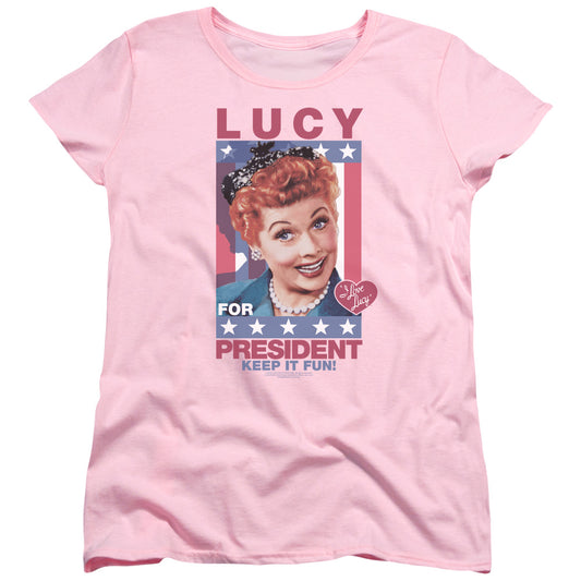 I Love Lucy for President Womens T Shirt Pink