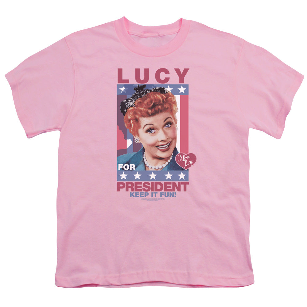 I Love Lucy for President Kids Youth T Shirt Pink