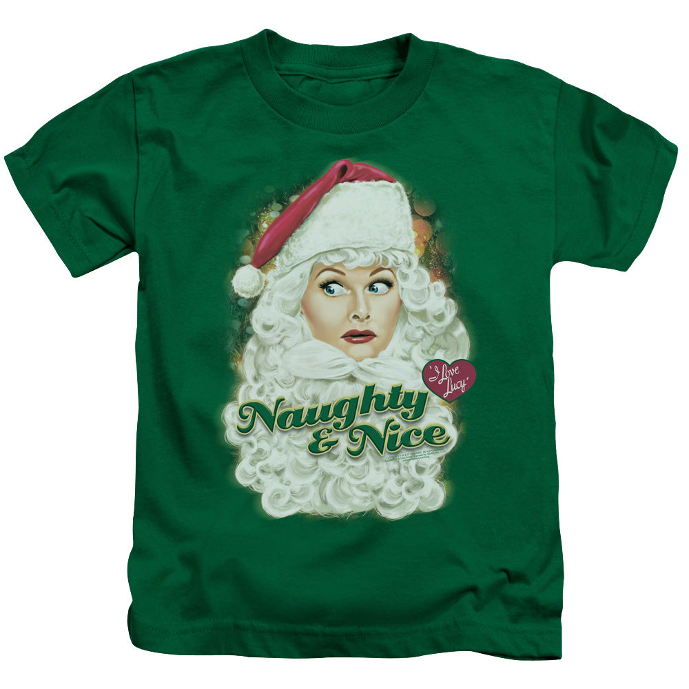 I Love Lucy Santa Juvenile Kids Youth T Shirt Kelly Green