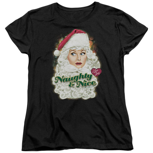 I Love Lucy Santa Womens T Shirt Black