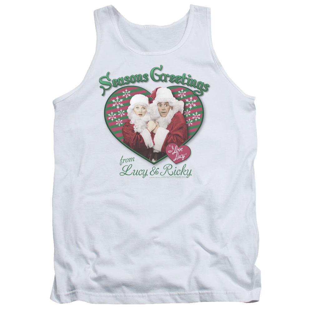 I Love Lucy Seasons Greetings Mens Tank Top Shirt White