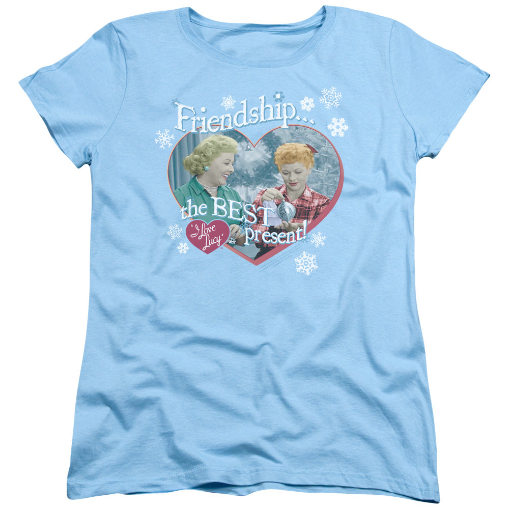 I Love Lucy the Best Present Womens T Shirt Light Blue
