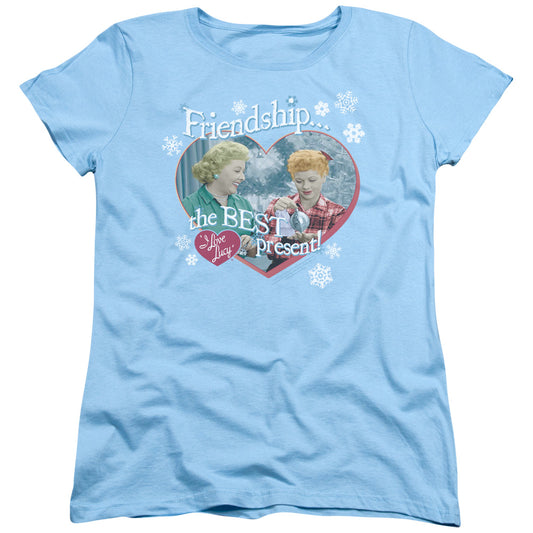 I Love Lucy the Best Present Womens T Shirt Light Blue