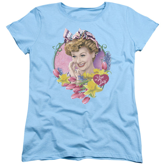 I Love Lucy Springtime Womens T Shirt Light Blue