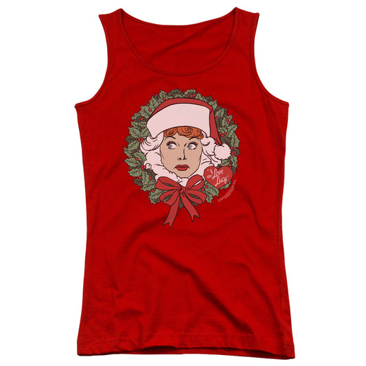 I Love Lucy Wreath Womens Tank Top Shirt Red