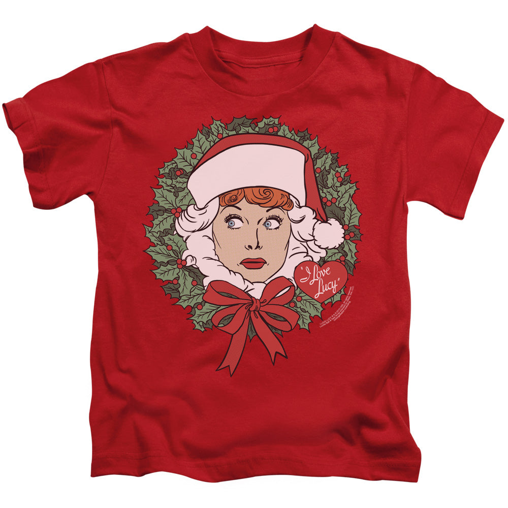I Love Lucy Wreath Juvenile Kids Youth T Shirt Red