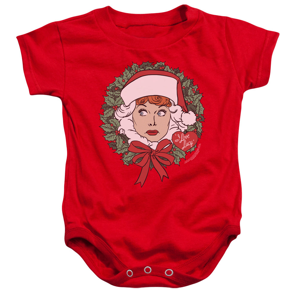 I Love Lucy Wreath Infant Baby Snapsuit Red 