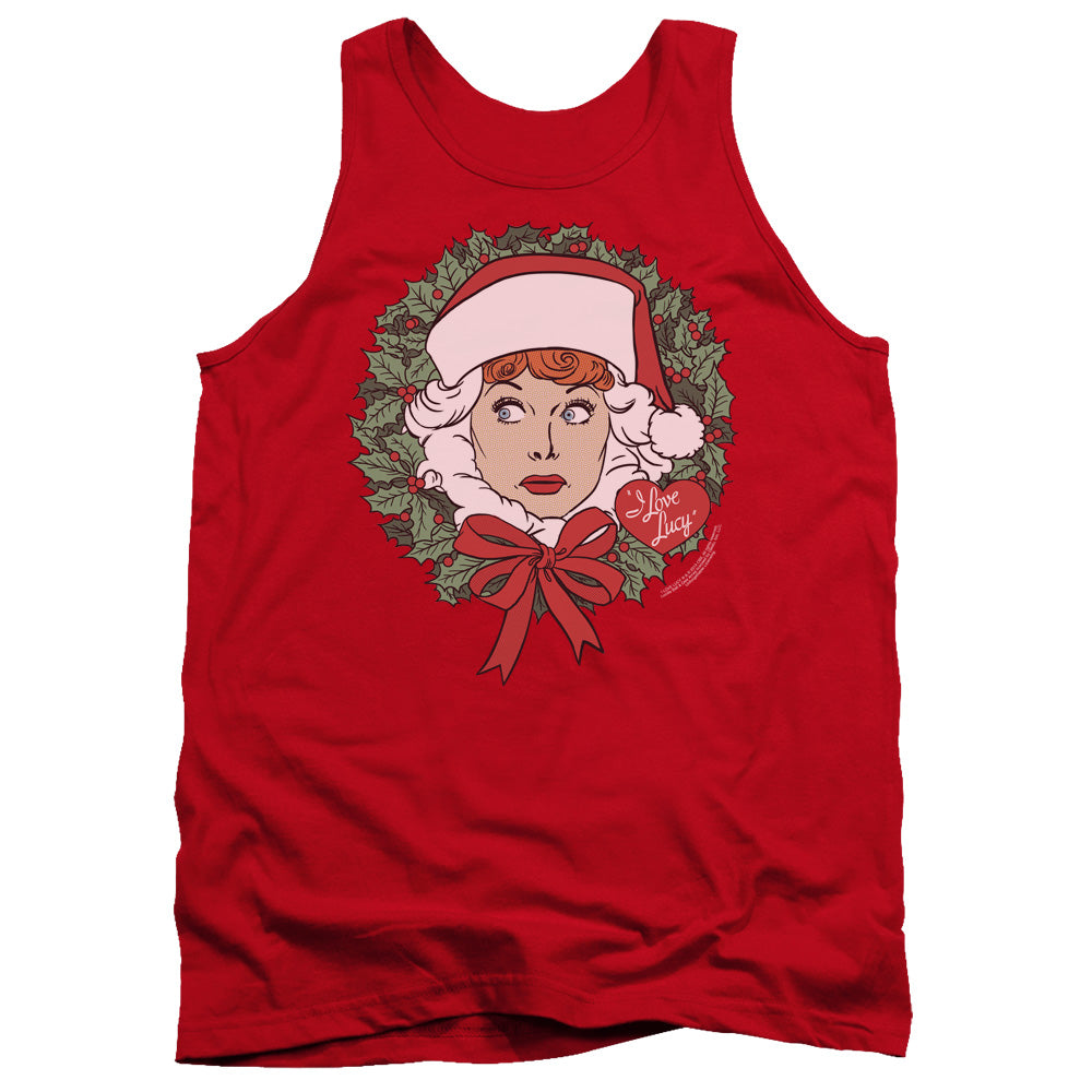 I Love Lucy Wreath Mens Tank Top Shirt Red