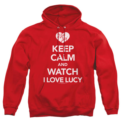 I Love Lucy Keep Calm And Watch Mens Hoodie Red Officially Licensed