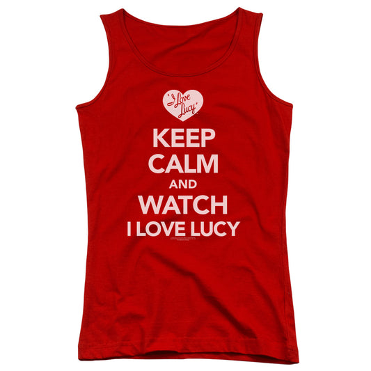 I Love Lucy Keep Calm and Watch Womens Tank Top Shirt Red