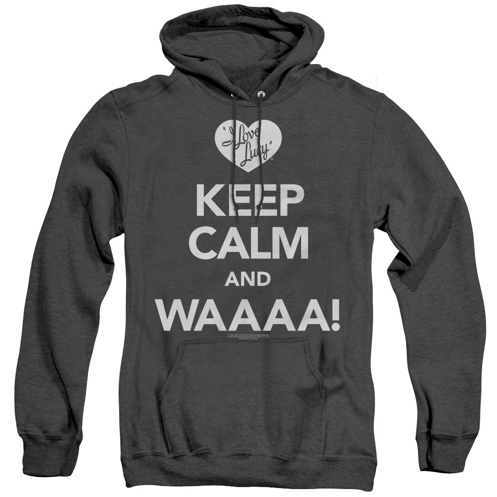I Love Lucy Keep Calm Waaa Heather Mens Hoodie Black