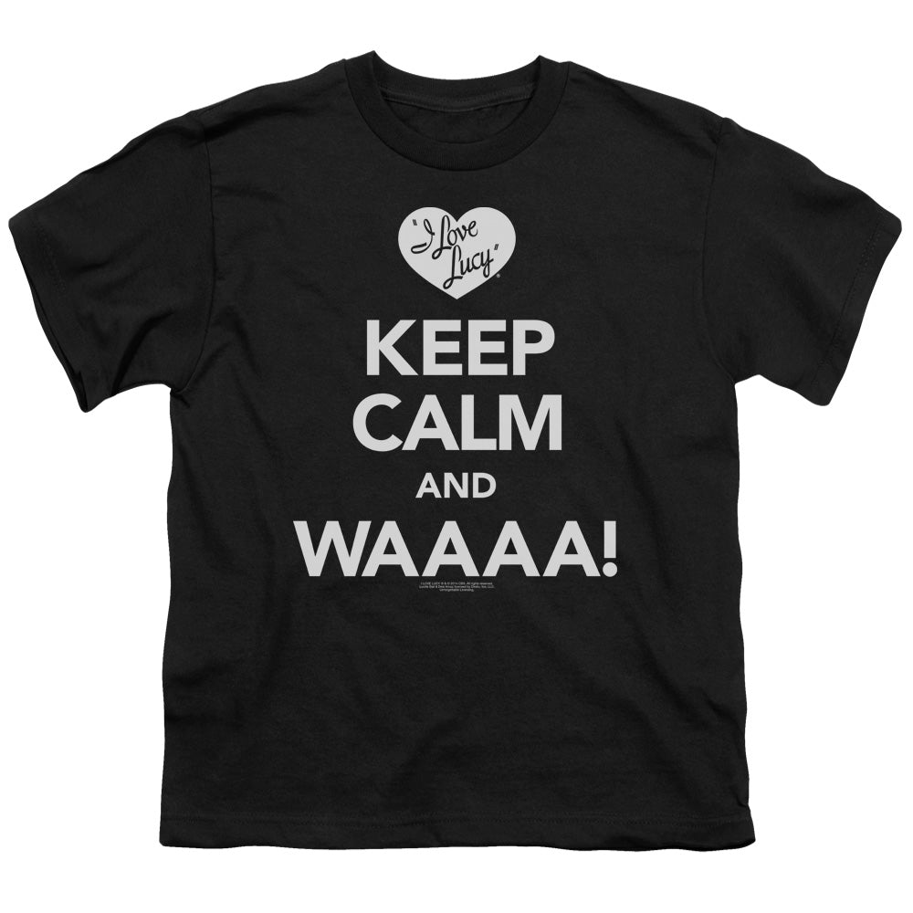 I Love Lucy Keep Calm Waaa Kids Youth T Shirt Black