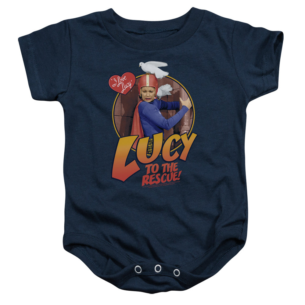 I Love Lucy to the Rescue Infant Baby Snapsuit Navy Blue