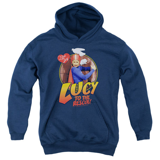 I Love Lucy to the Rescue Kids Youth Hoodie Navy Blue