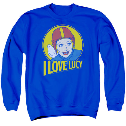 I Love Lucy Lb Super Comic Mens Crewneck Sweatshirt Royal Blue