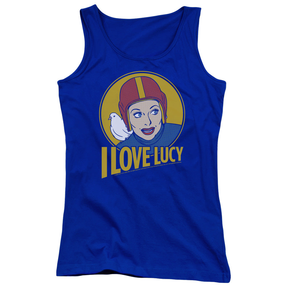 I Love Lucy Lb Super Comic Womens Tank Top Shirt Royal Blue