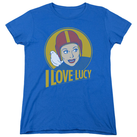 I Love Lucy Lb Super Comic Womens T Shirt Royal Blue