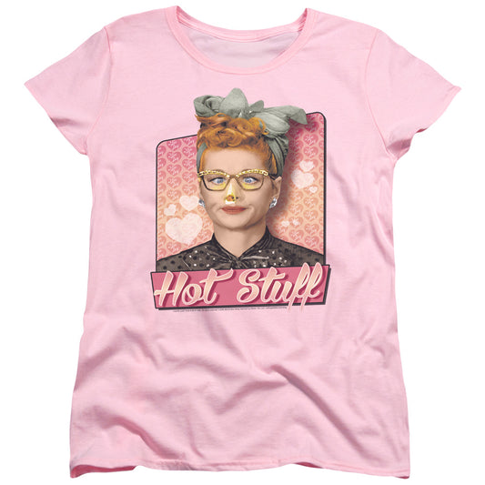 I Love Lucy Hot Stuff Womens T Shirt Pink