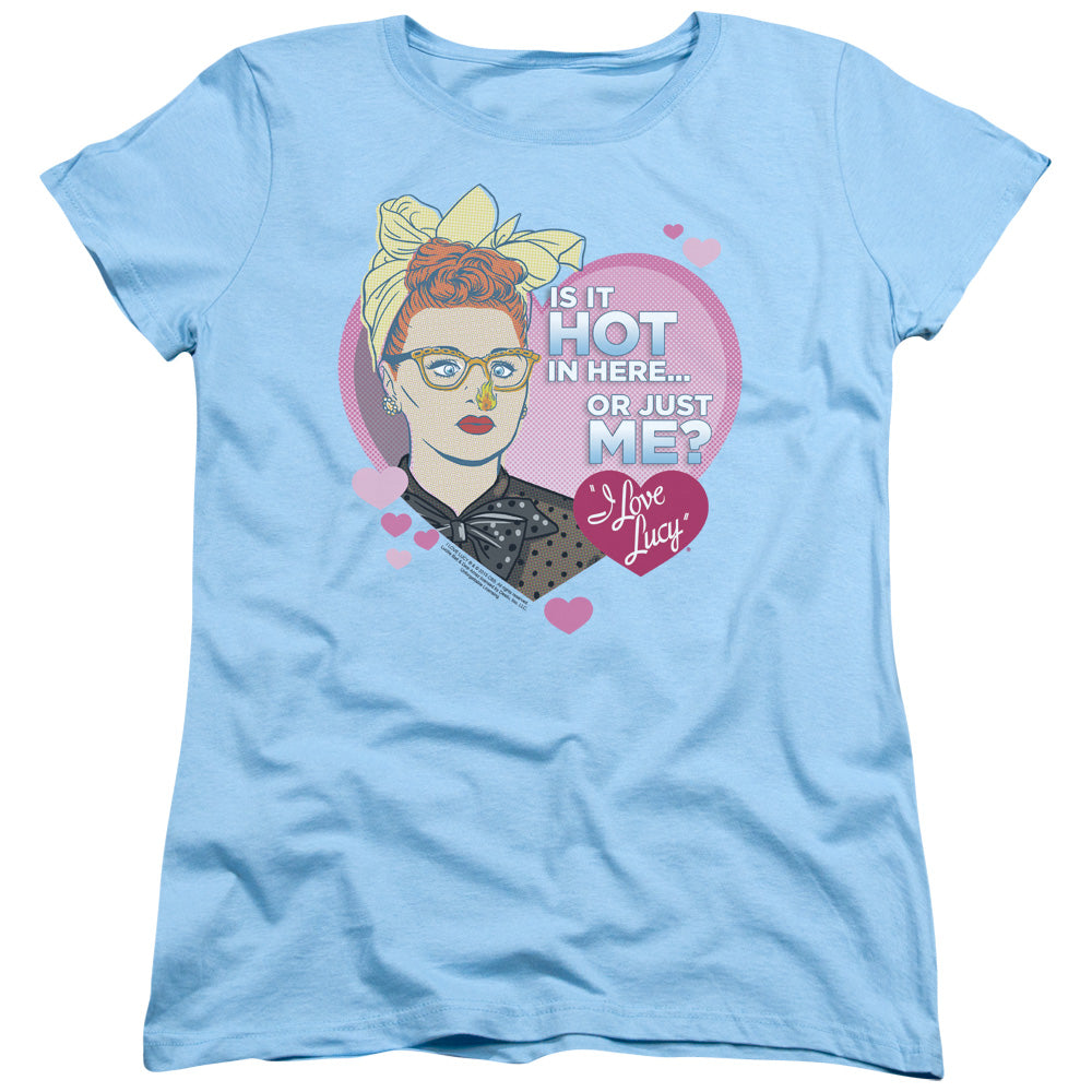 I Love Lucy Hot Womens T Shirt Light Blue