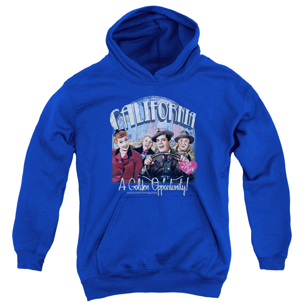 I Love Lucy Golden Opportunity Kids Youth Hoodie Royal Blue