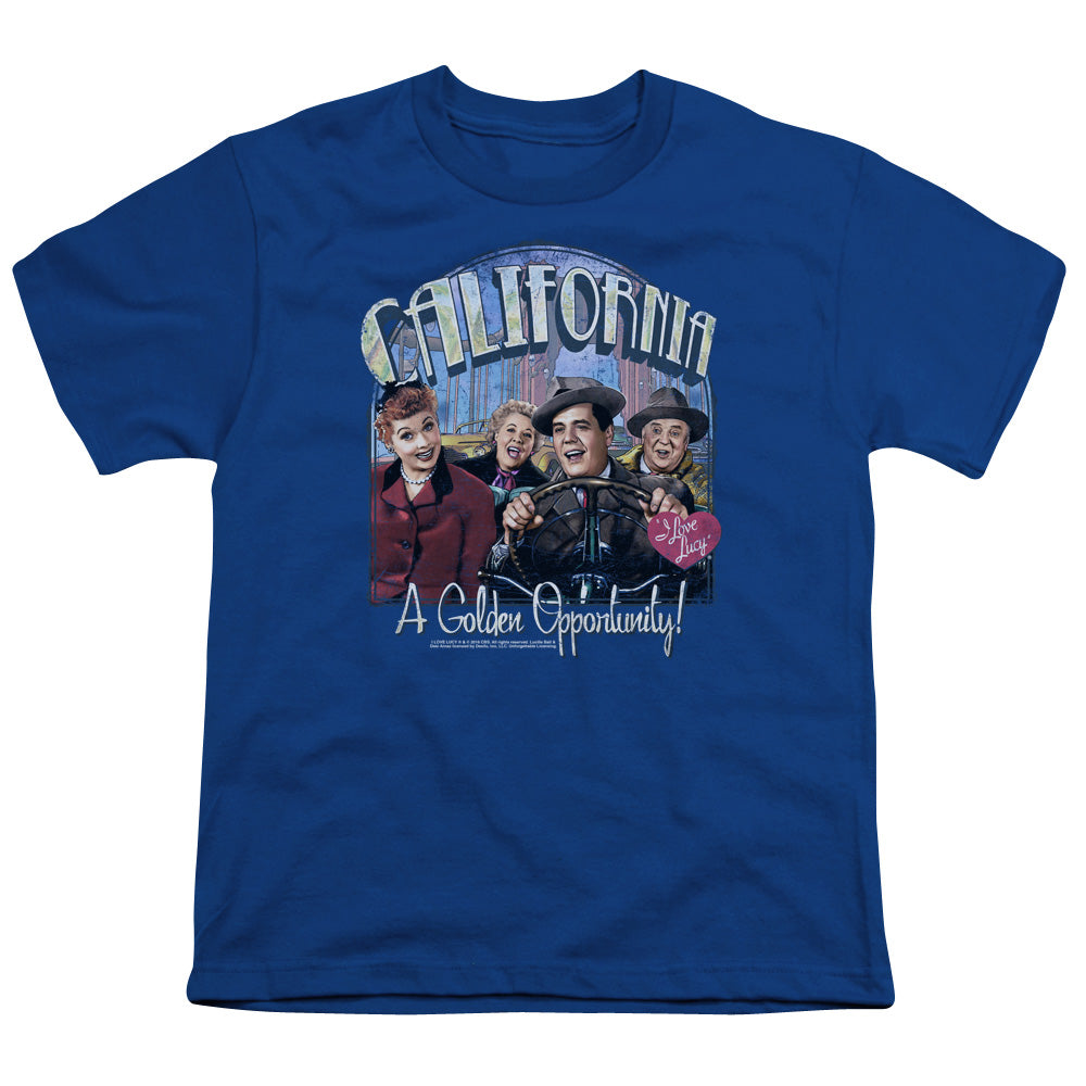 I Love Lucy Golden Opportunity Kids Youth T Shirt Royal Blue
