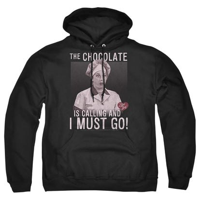 I Love Lucy Chocolate Calling Mens Hoodie Black Officially Licensed
