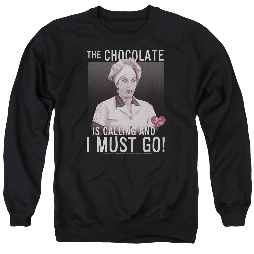 I Love Lucy Chocolate Calling Mens Crewneck Sweatshirt Black