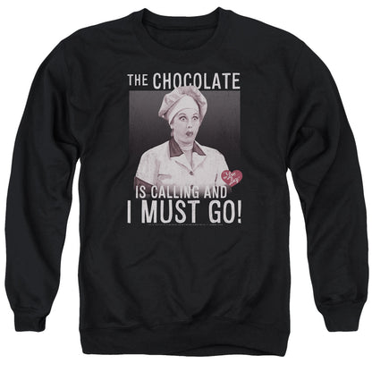 I Love Lucy Chocolate Calling Mens Crewneck Sweatshirt Black